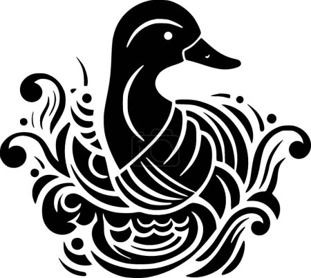 Duck - minimalist and simple silhouette - vector illustration