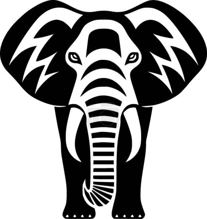 Elefante - ilustración vectorial en blanco y negro