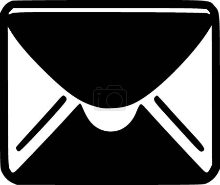 Envelope - black and white isolated icon - vector illustration