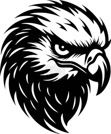 Falcon - black and white isolated icon - vector illustration