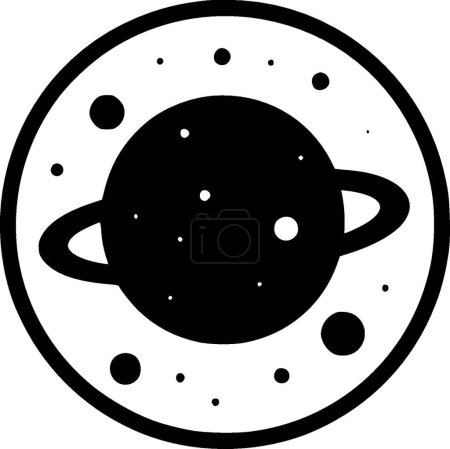 Illustration for Galaxy - black and white isolated icon - vector illustration - Royalty Free Image