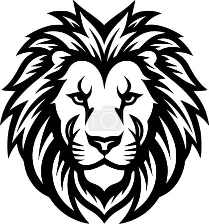 Löwe - schwarz-weiße Vektorillustration