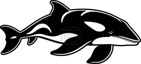 Orca - minimalist and flat logo - vector illustration