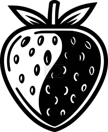 Strawberry - minimalist and flat logo - vector illustration