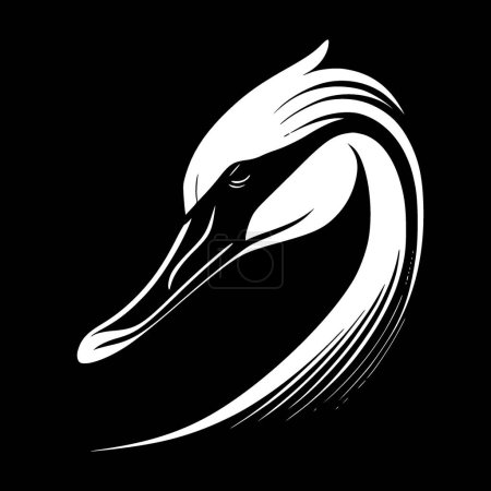 Ilustración de Cisne - icono aislado en blanco y negro - ilustración vectorial - Imagen libre de derechos