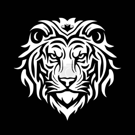 Tigre - icône isolée en noir et blanc - illustration vectorielle