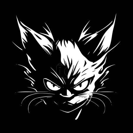 Illustration for Wildcat - black and white vector illustration - Royalty Free Image