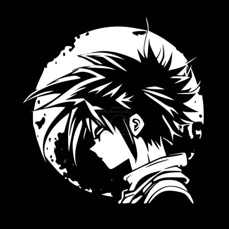 Anime - minimalist and flat logo - vector illustration