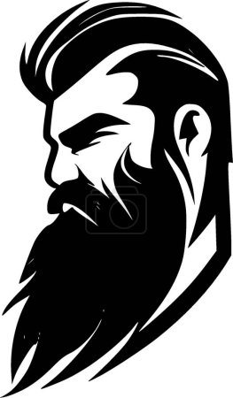 Barba - ilustración vectorial en blanco y negro