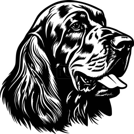 Bloodhound - schwarz-weiße Vektorillustration