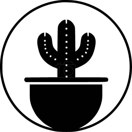 Cactus - logo minimalista y plano - ilustración vectorial