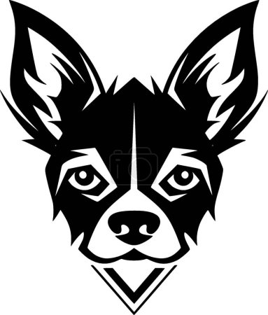 Illustration for Chihuahua - black and white vector illustration - Royalty Free Image
