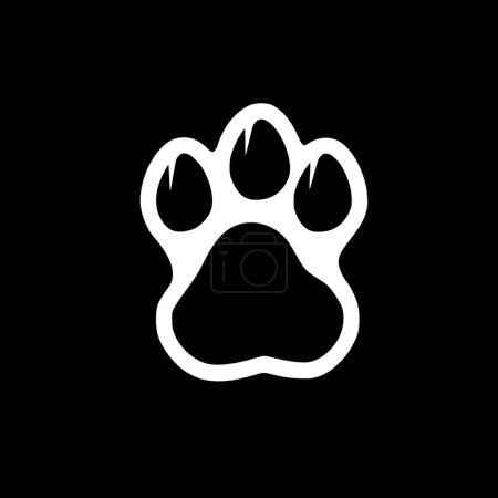 Illustration for Dog paw - black and white vector illustration - Royalty Free Image