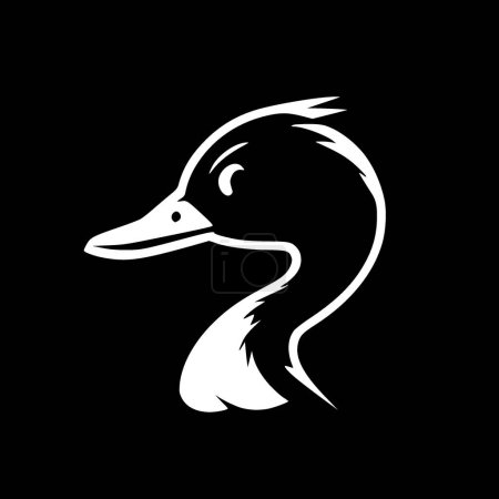 Ente - schwarz-weißes Icon - Vektorillustration