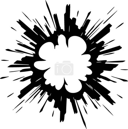 Explosion - Schwarz-Weiß-Vektorillustration