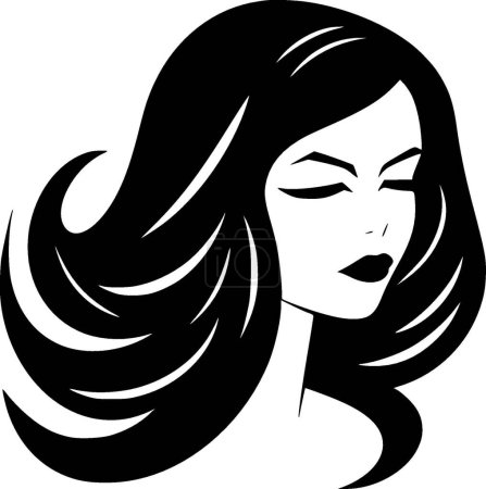 Hair - black and white isolated icon - vector illustration