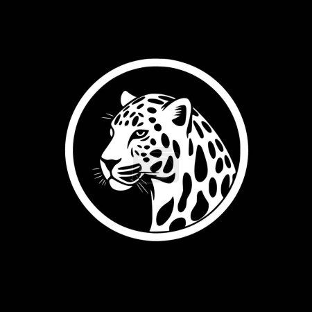 Léopard - logo plat et minimaliste - illustration vectorielle