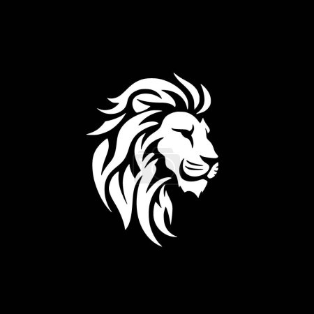 Lion - black and white isolated icon - vector illustration