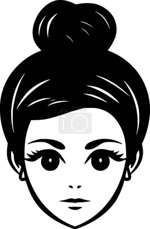 Illustration for Messy bun - minimalist and simple silhouette - vector illustration - Royalty Free Image