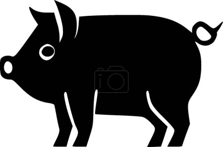 Pig - minimalist and flat logo - vector illustration