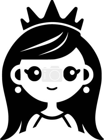 Princesa - logo minimalista y plano - ilustración vectorial