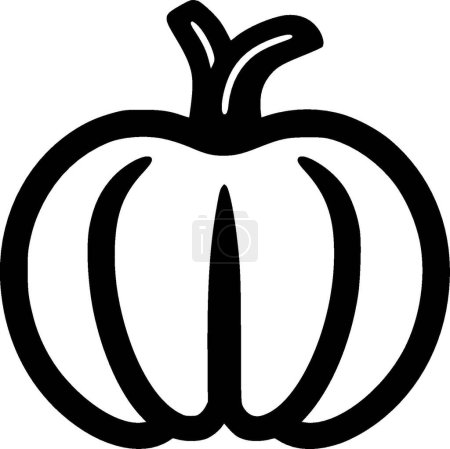 Pumpkin - minimalist and flat logo - vector illustration