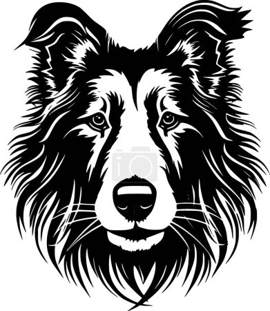 Shetland Sheepdog - silueta minimalista y simple - ilustración vectorial