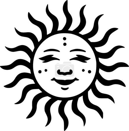 Ilustración de Sol - logo minimalista y plano - ilustración vectorial - Imagen libre de derechos