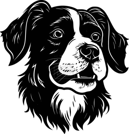 Illustration for Terrier - minimalist and flat logo - vector illustration - Royalty Free Image