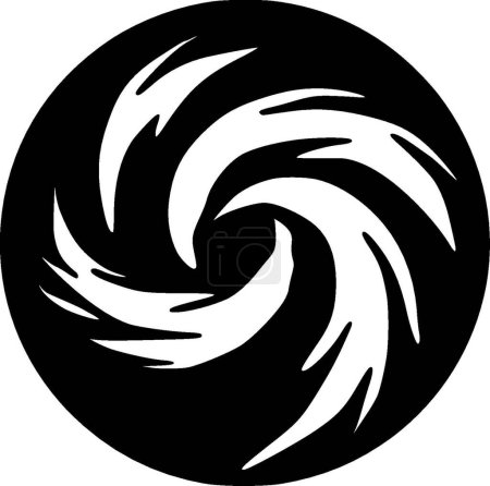 Tornado - schwarz-weißes Icon - Vektorillustration