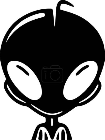 Alien - minimalist and flat logo - vector illustration