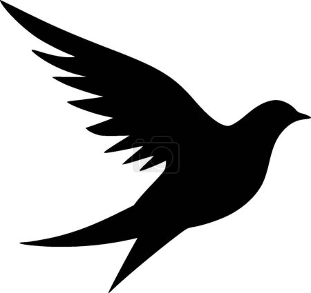 Oiseau - logo minimaliste et plat - illustration vectorielle
