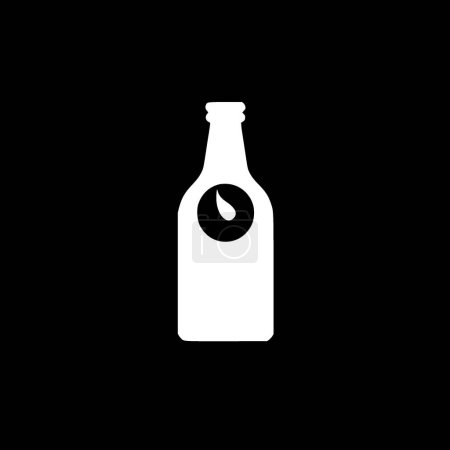 Bottle - black and white vector illustration