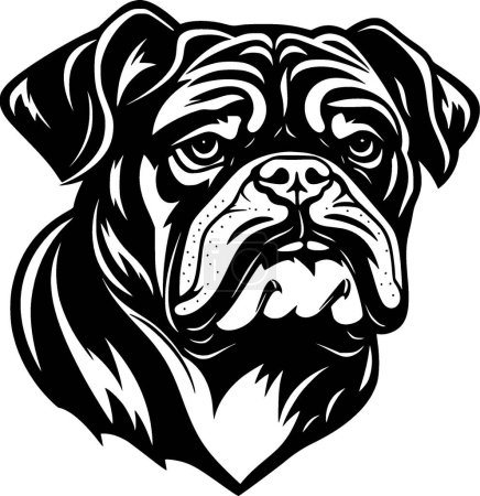 Illustration for Bulldog - minimalist and simple silhouette - vector illustration - Royalty Free Image