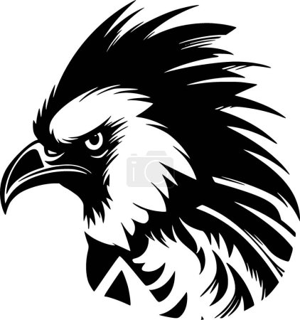 Cockatoo - black and white vector illustration