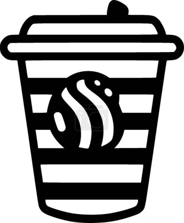 Coffee - black and white vector illustration