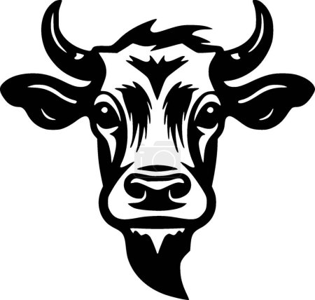 Cow - minimalist and simple silhouette - vector illustration