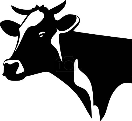 Téléchargez les illustrations : Cuir de vache - icône isolée en noir et blanc - illustration vectorielle - en licence libre de droit
