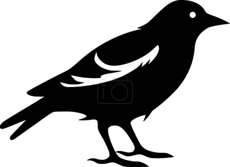Crow - minimalist and flat logo - vector illustration