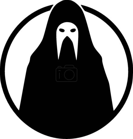 Death - black and white isolated icon - vector illustration
