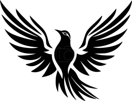 Dove - black and white isolated icon - vector illustration