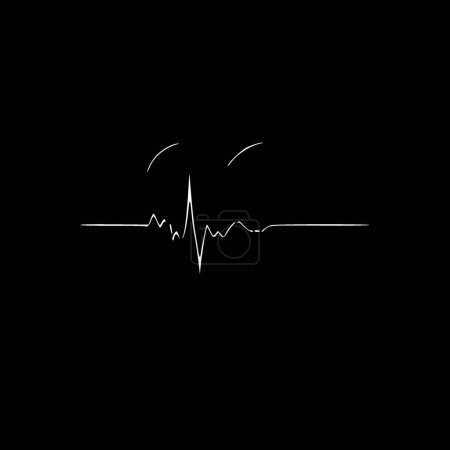 Heartbeat - minimalist and flat logo - vector illustration