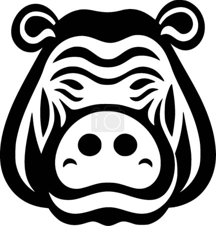 Hippopotamus - minimalist and flat logo - vector illustration