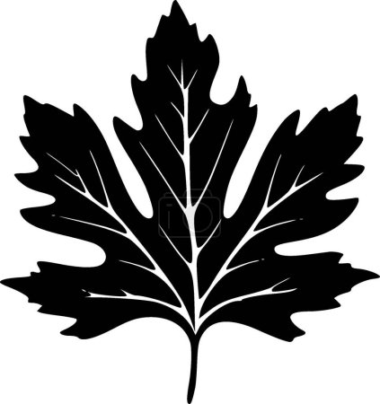 Leaves - black and white isolated icon - vector illustration
