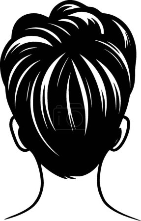 Messy bun - minimalist and flat logo - vector illustration