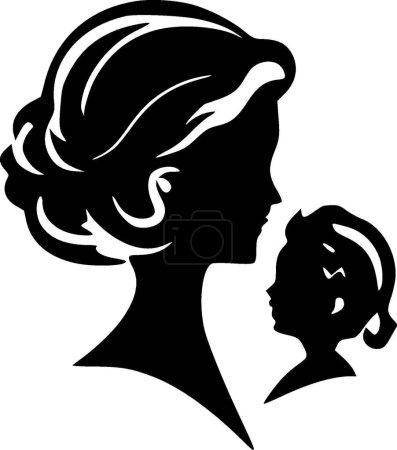 Mom - minimalist and simple silhouette - vector illustration