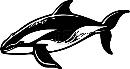 Illustration for Orca - black and white vector illustration - Royalty Free Image