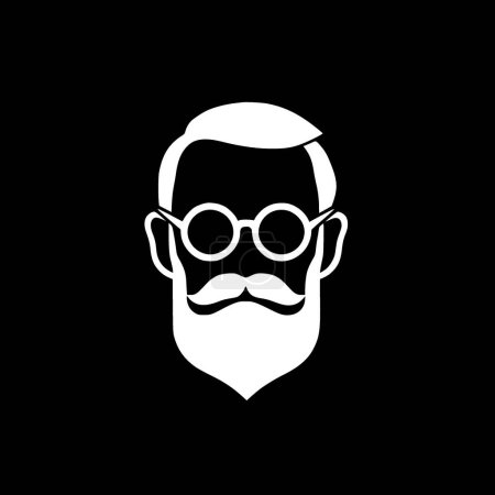 Papa - icône isolée en noir et blanc - illustration vectorielle