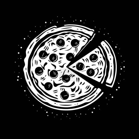Pizza - minimalist and flat logo - vector illustration