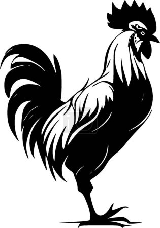 Gallo - logo minimalista y plano - ilustración vectorial